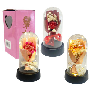 RAMO ROSAS CON LUZ ENCAPSULADAS