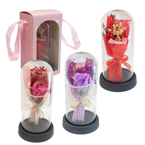 RAMO ROSA ARTIFICIAL CON LUZ ENCAPSULADA