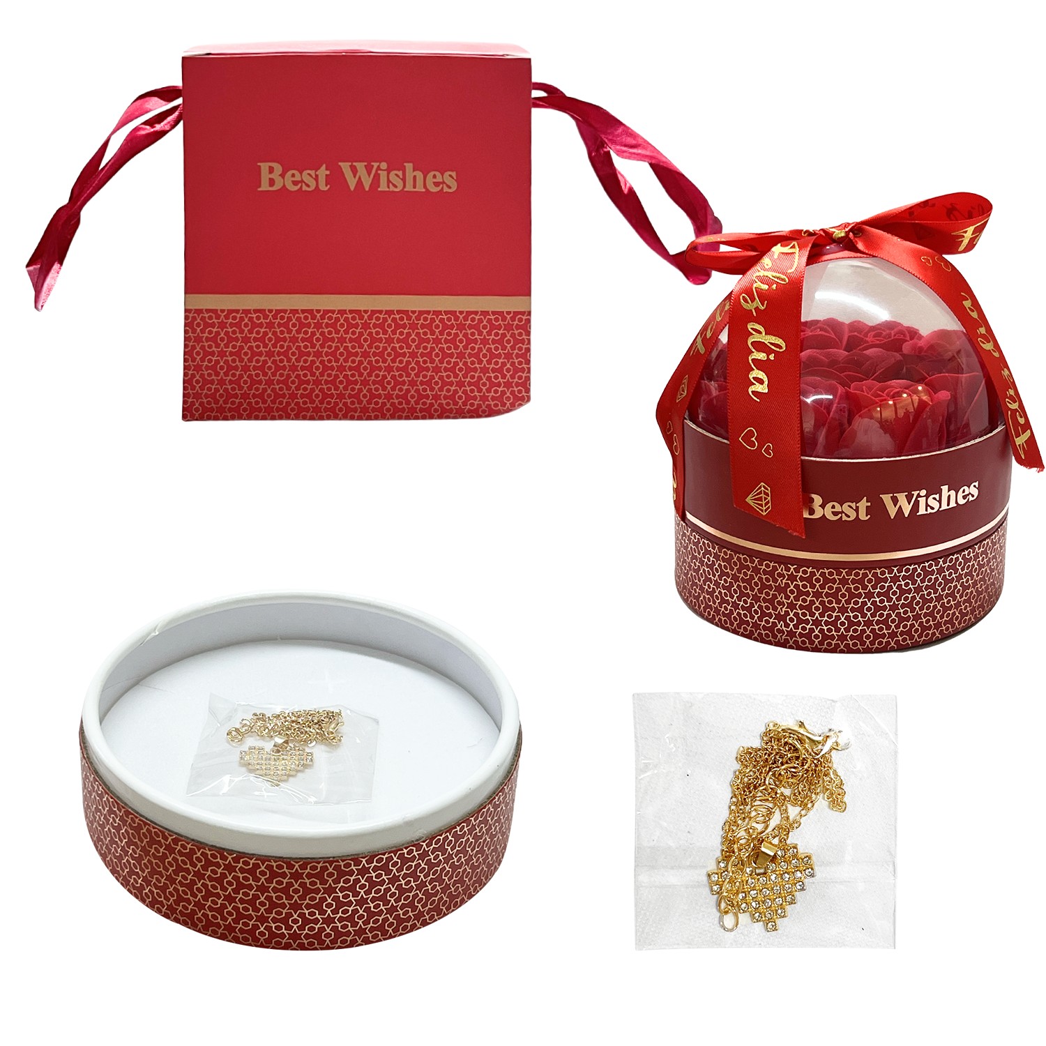 ROSAS ARTIFICIALES CON COLLAR ENCAPSULADAS