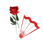 ROSA ARTIFICIAL ROJA EN BOLSA 55CM (PQTX12)