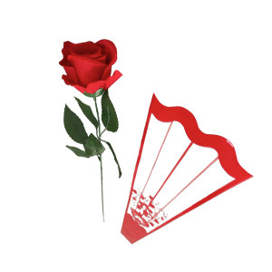 ROSA ARTIFICIAL ROJA EN BOLSA 55CM (PQTX12)