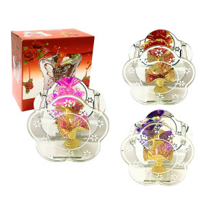 ROSA BRILLANTE EN VIDRIO FLOR