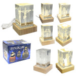 CUBO DE CRISTAL LUZ CALIDA 9*5CM USB