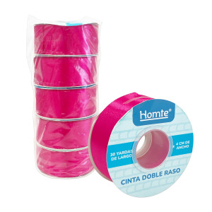 CINTA DOBLE RASO FUCSIA 30Y (PQTX5)