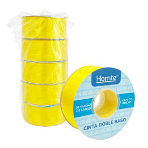 CINTA DOBLE RASO AMARILLA 30Y (PQTX5)