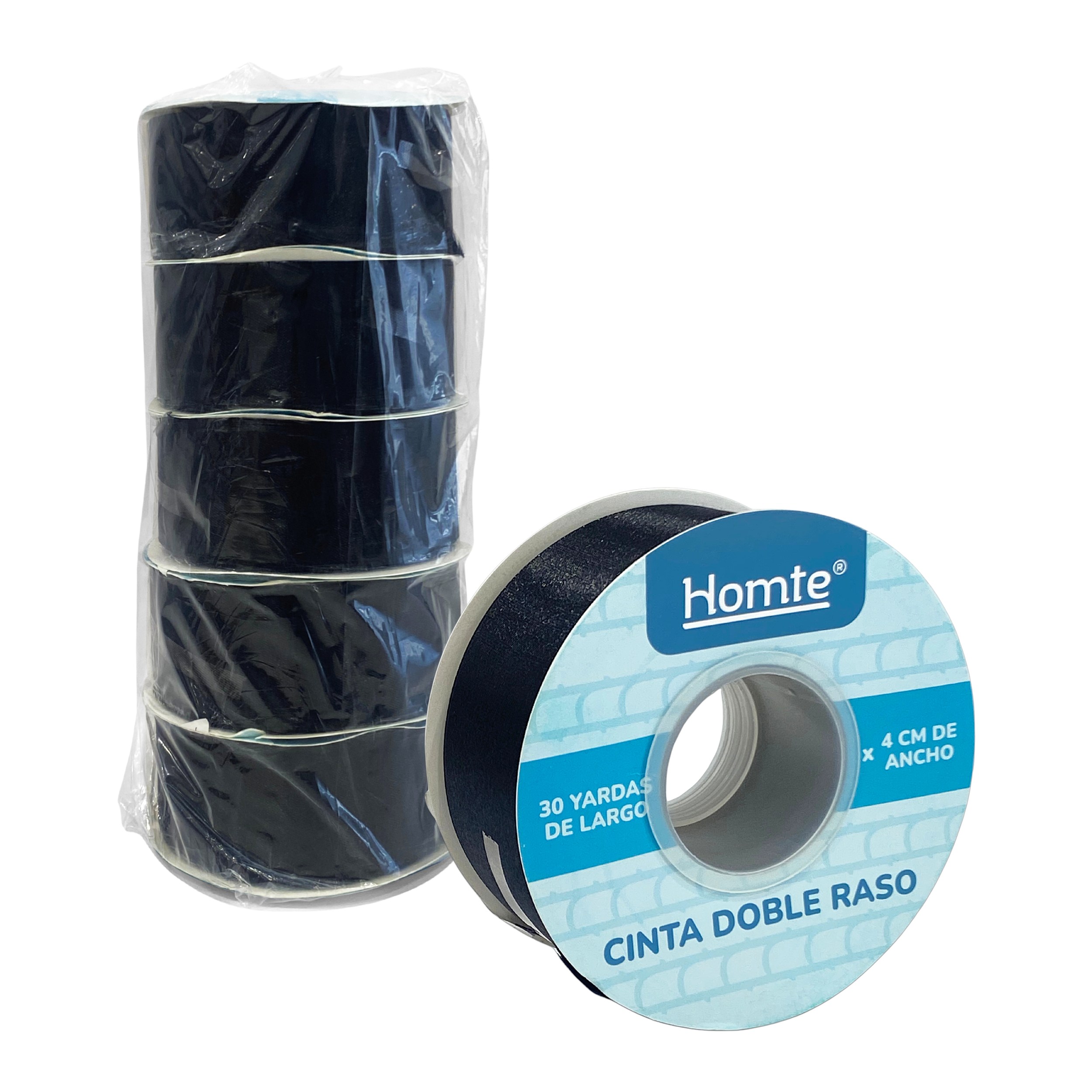 CINTA DOBLE RASO NEGRA 30Y (PQTX5)
