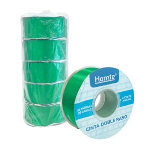 CINTA DOBLE RASO VERDE OSCURO 30Y (PQTX5)