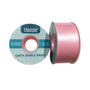 CINTA DOBLE RASO ROSADA 30Y (PQTX5)