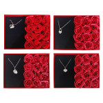 ROSAS ARTIFICIALES CON COLLAR EN CAJA