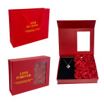 ROSAS ARTIFICIALES CON COLLAR EN CAJA