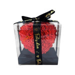 CORAZON DE ROSAS EN CAJA ACETATO (DESARMADO)