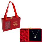 ROSAS ARTIFICIALES CON COLLAR EN CAJA