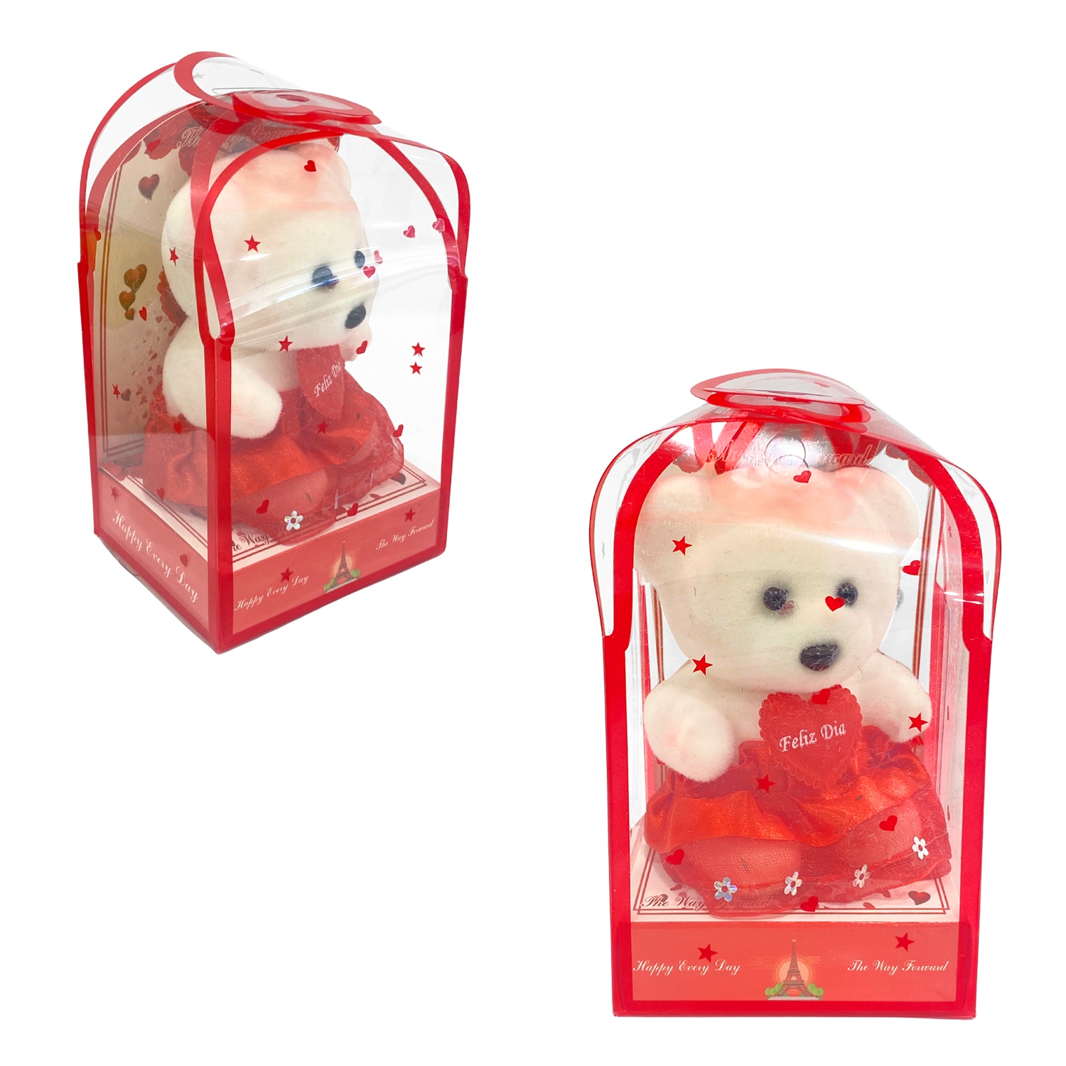 OSO CORAZON FELIZ DIA EN ACETATO (PQTX6)