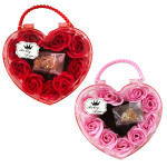 ROSAS ARTIFICIALES CON COLLAR EN CAJA CORAZON