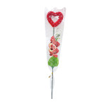 FLORES ARTIFICIALES CON CORAZON 33CM EN BOLSA (PQTX12)