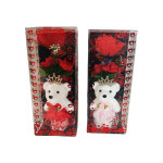 RAMO ROSAS ARTIFICIALES CON OSO EN ACETATO,