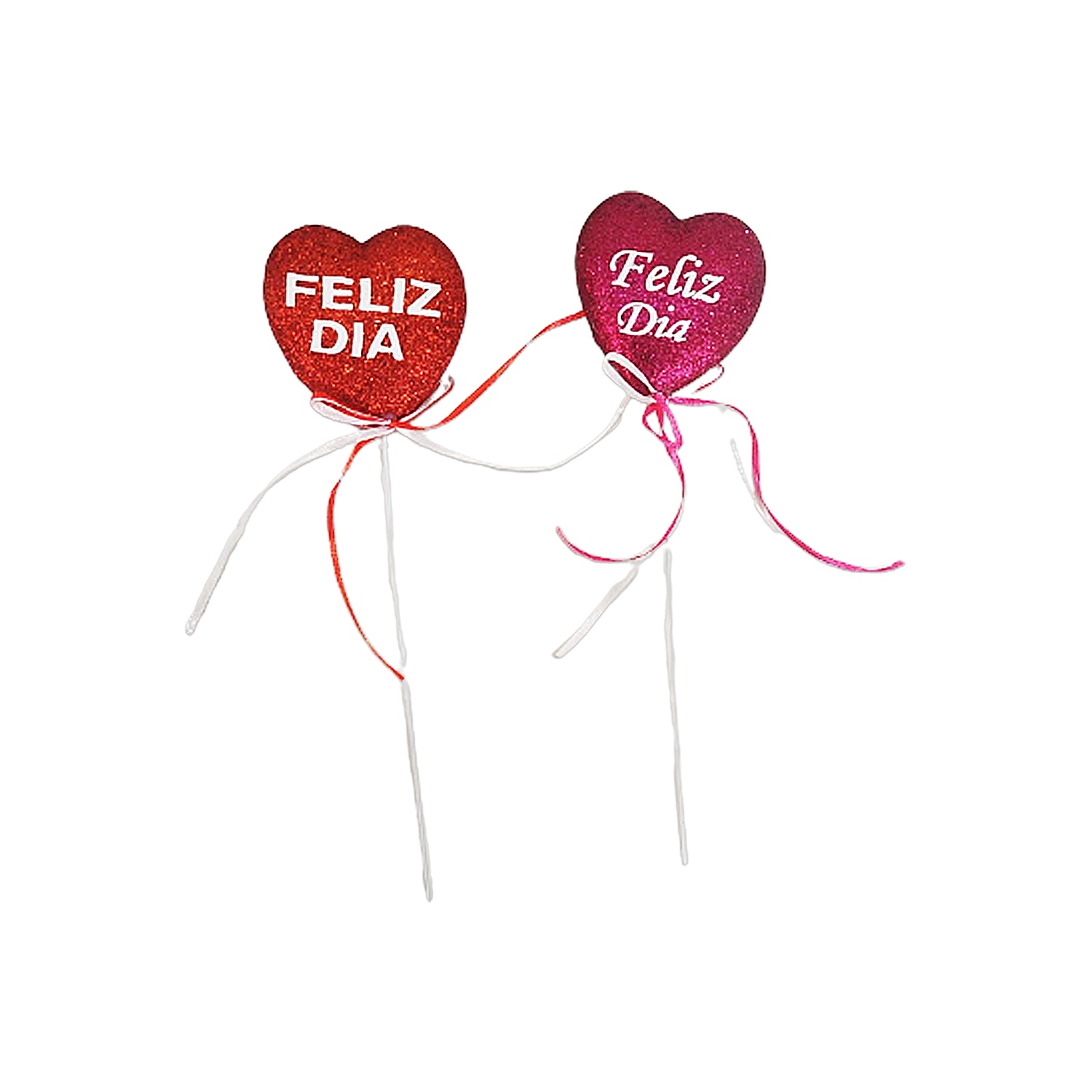 CORAZON DECORATIVO ESCARCHADO FELIZ DIA (PQTX12),
