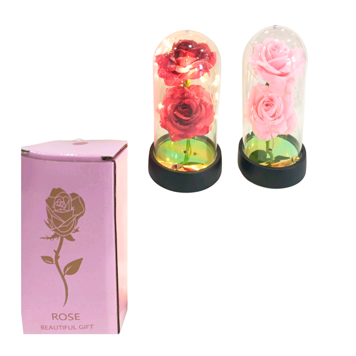 ROSAS ARTIFICIALES CON LUZ ENCAPSULADAS