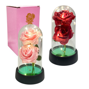ROSAS ARTIFICIALES CON LUZ ENCAPSULADAS