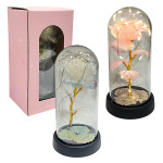 ROSA BRILLANTE CON LUZ ENCAPSULADA (PILAS)