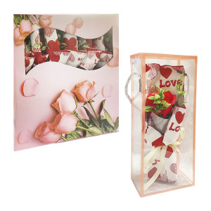 RAMO ROSA ARTIFICIAL EN ACETATO 25CM (CJX12),