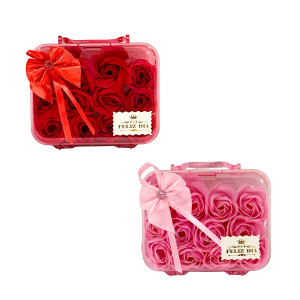 ROSAS ARTIFICIALES X12 EN CAJA FELIZ DIA