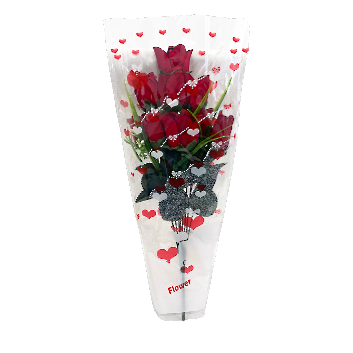 RAMO ROSAS ARTIFICIAL X9 44CM EN BOLSA
