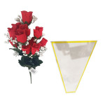 RAMO ROSAS ARTIFICIAL X12 40CM EN BOLSA