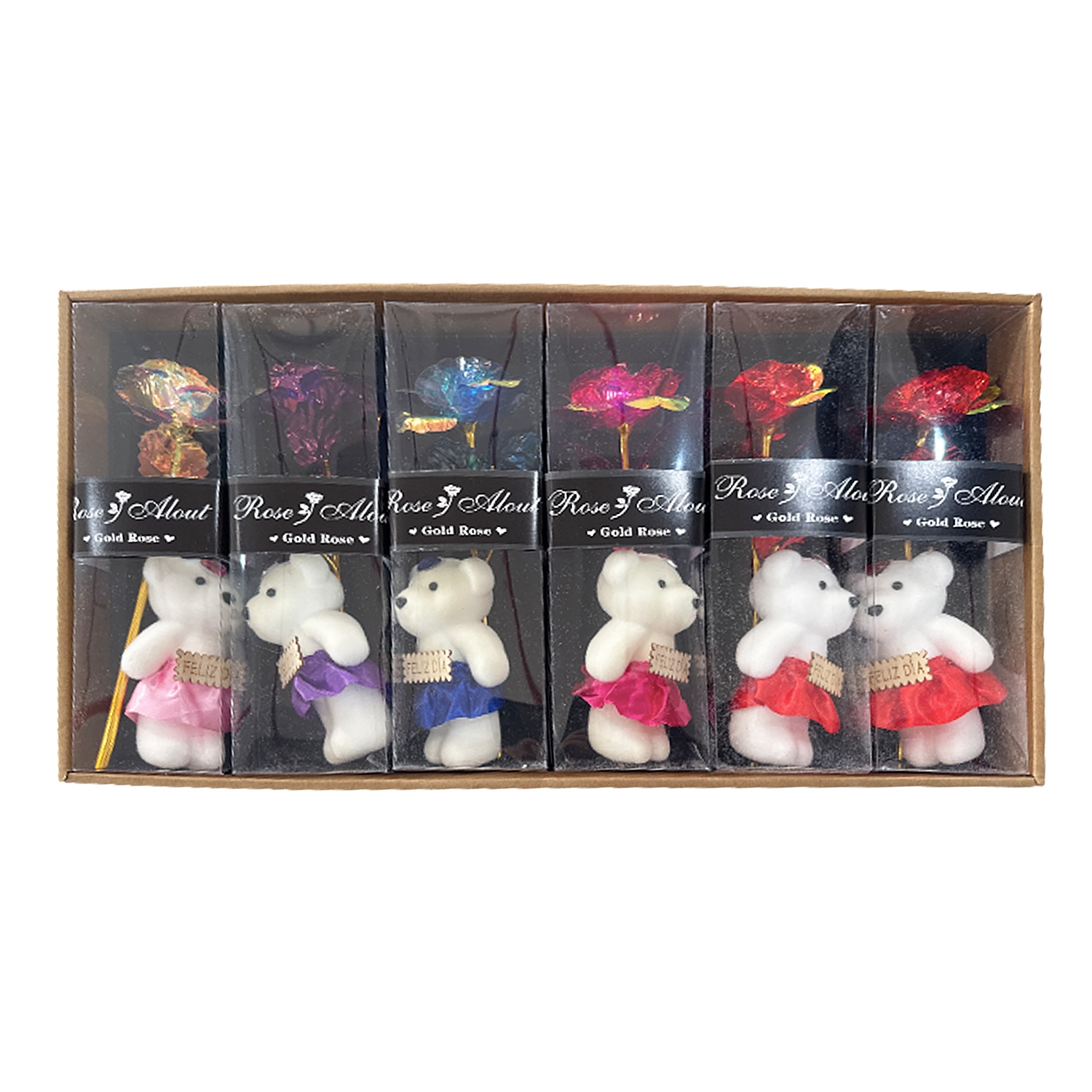 ROSA BRILLANTE CON OSO EN ACETATO (CJX6),