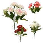 RAMO ROSAS ARTIFICIALES X6 30CM,