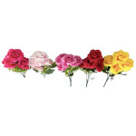 RAMO ROSAS ARTIFICIAL X5 34CM