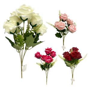 RAMO ROSAS ARTIFICIAL X5 34CM