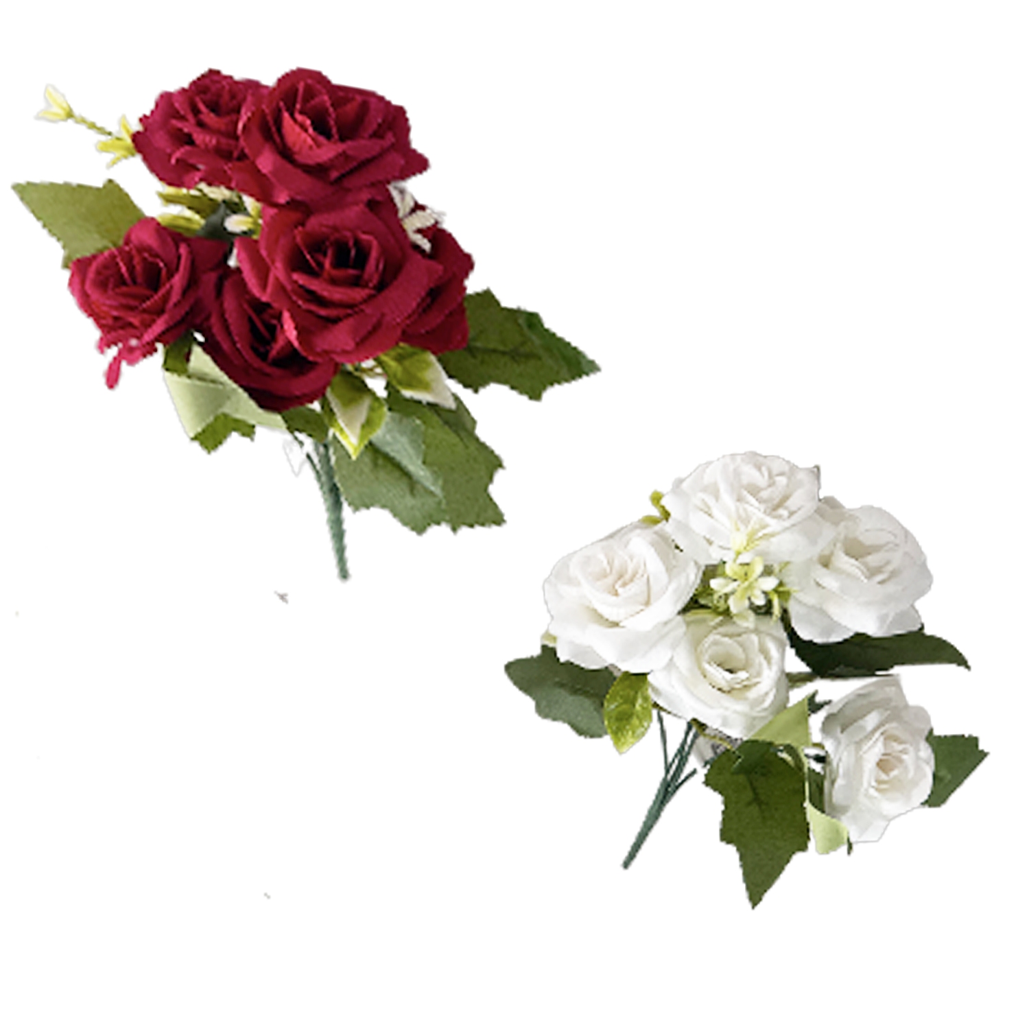 RAMO ROSAS ARTIFICIAL X6 30CM