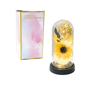 GIRASOL ARTIFICIAL CON LUZ ENCAPSULADO (PILAS)