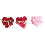 ROSAS ARTIFICIALES X6 EN ACETATO CORAZON,