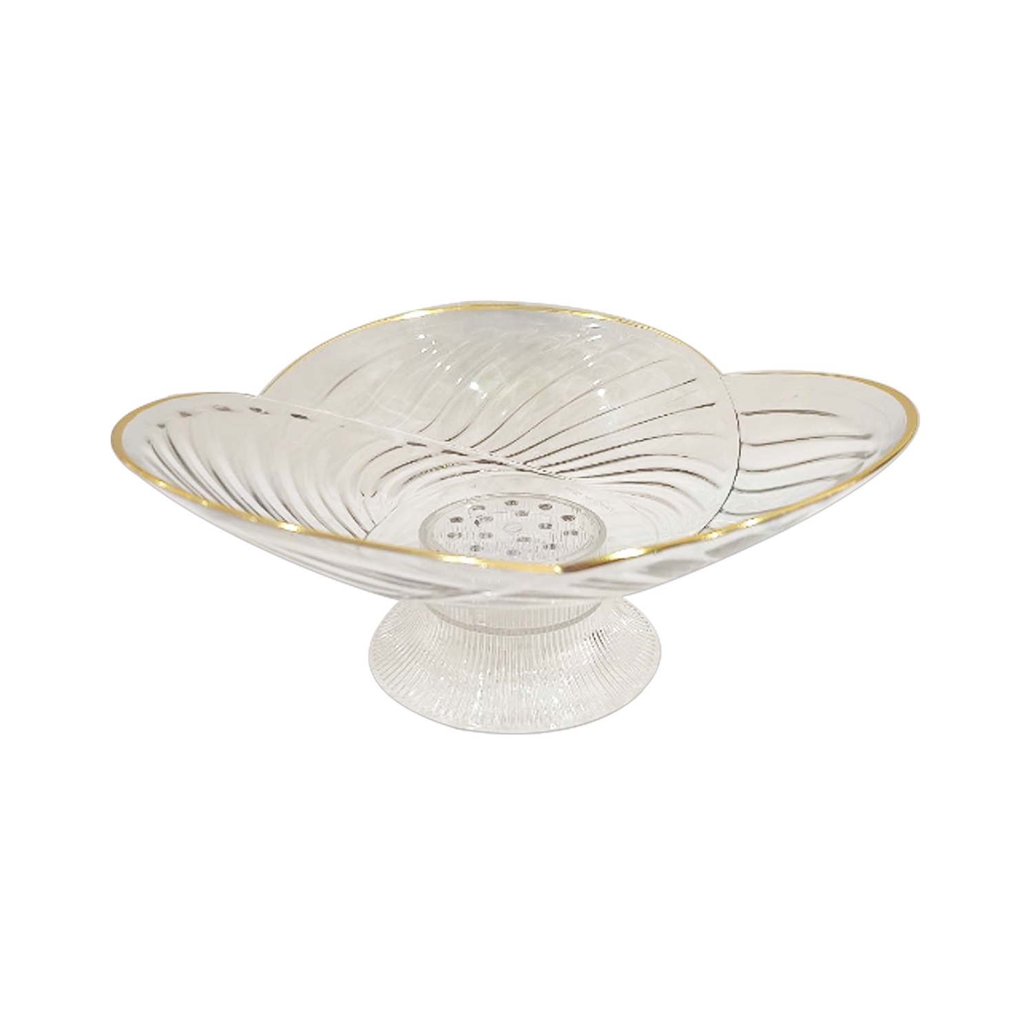 BANDEJA FRUTERA TRANSPARENTE CON BASE 24*13CM