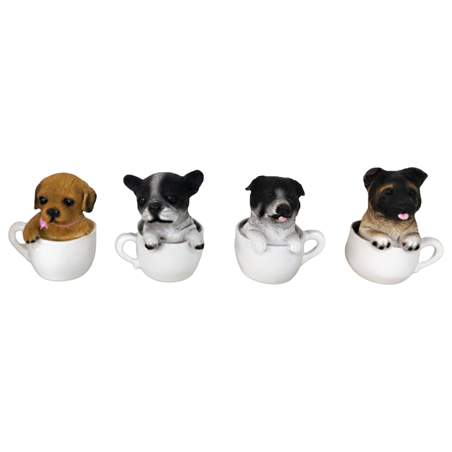 ADORNO TAZA CON PERRO DE RESINA