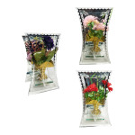 RAMO FLORES ARTIFICIALES EN VIDRIO DECORATIVO