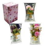 RAMO FLORES ARTIFICIALES EN VIDRIO DECORATIVO