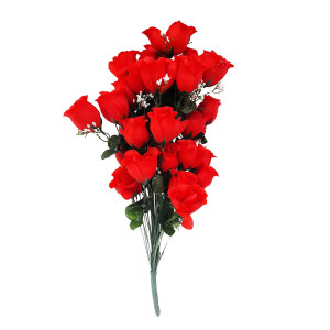 RAMO ROSAS ARTIFICIALES ROJAS X36 70CM