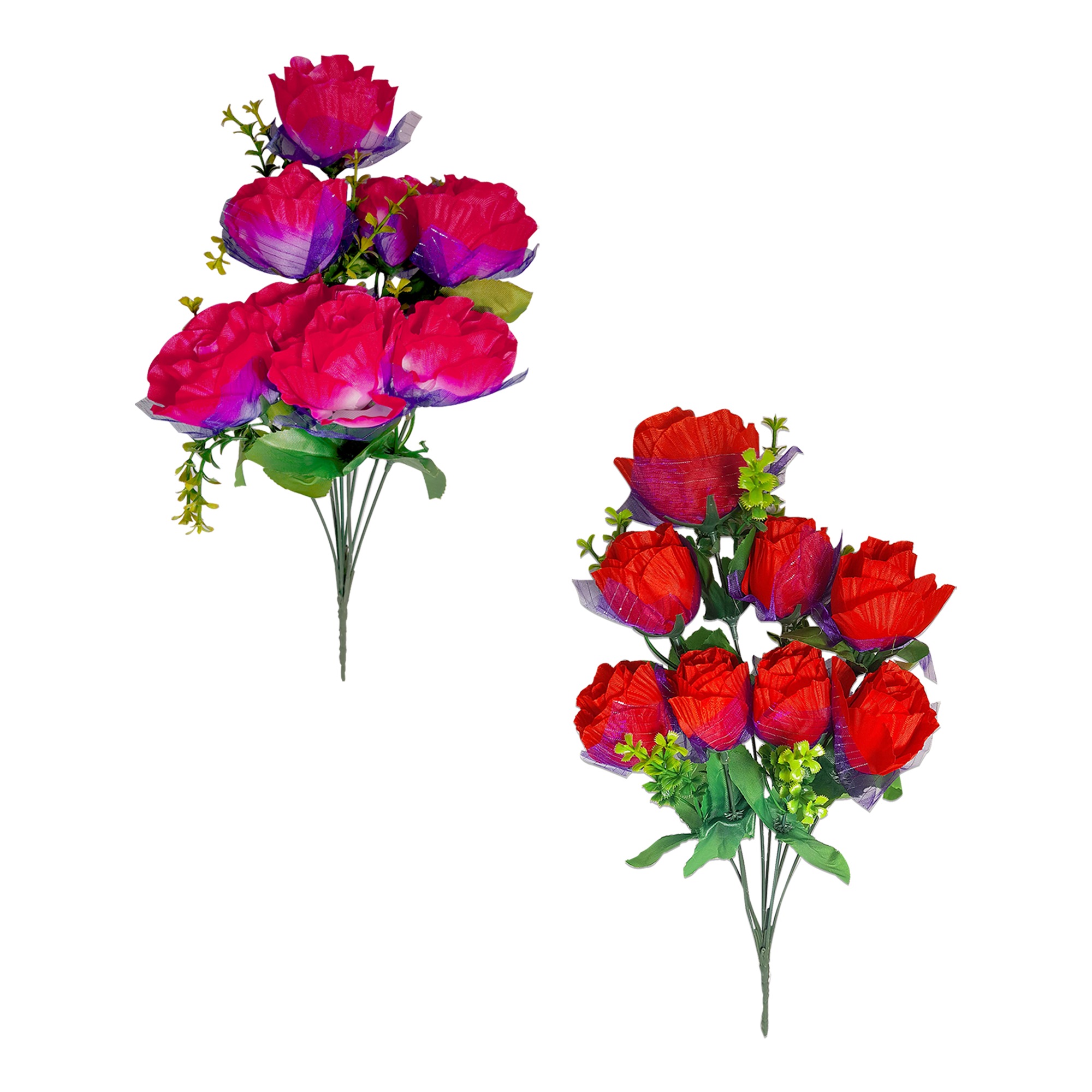 RAMO ROSAS ARTIFICIALES X8 44CM