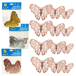 MARIPOSAS DECORATIVAS X12 (PQTX10)