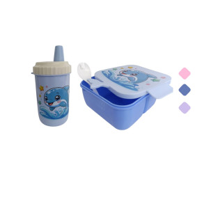 SET DE LONCHERA+TERMO ESTAMPADO DELFIN DK-4144