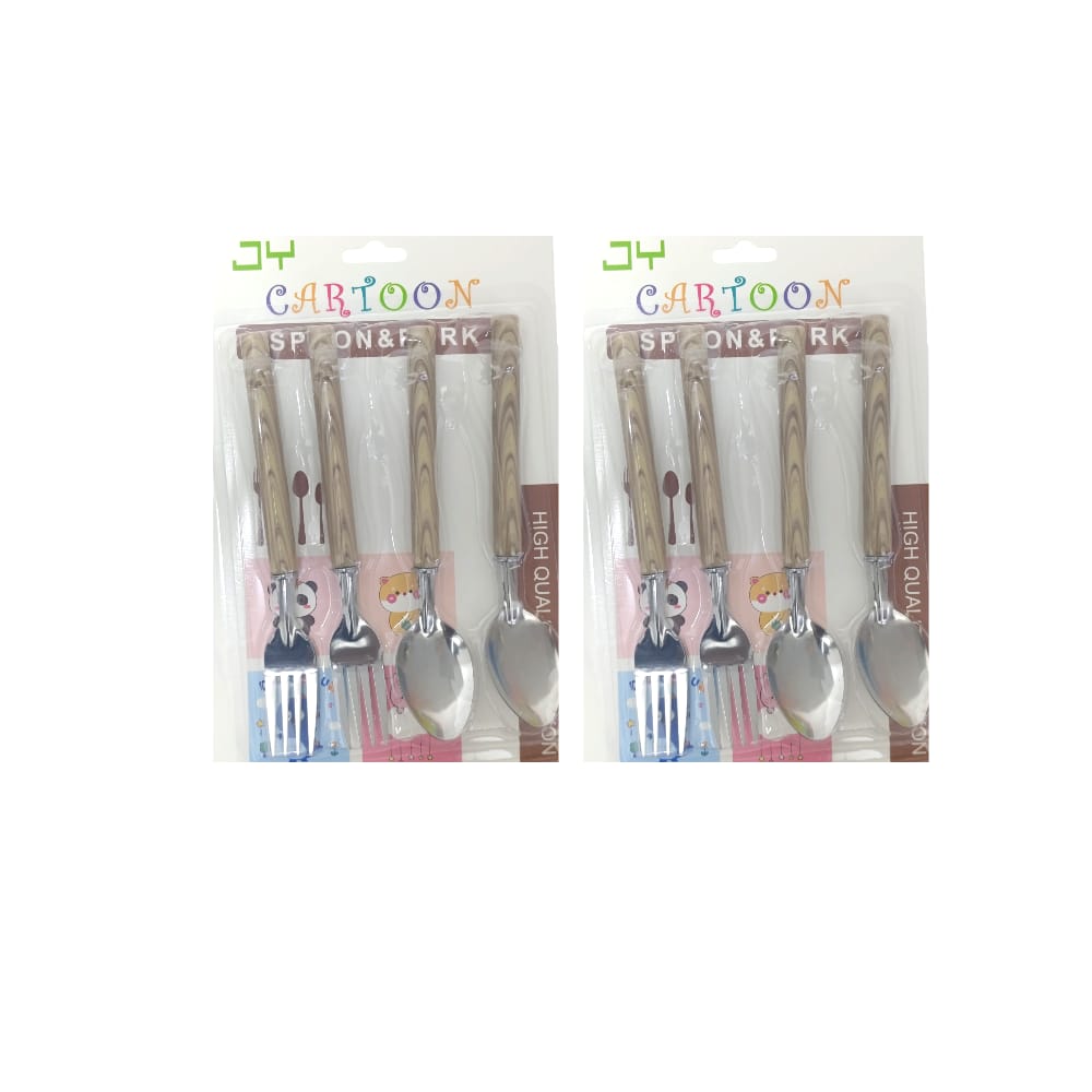 SET DE CUBIERTO CRTX4 CUCHARA TENEDOR ESMAPADO MADERA DK-4152 (PQTX12)