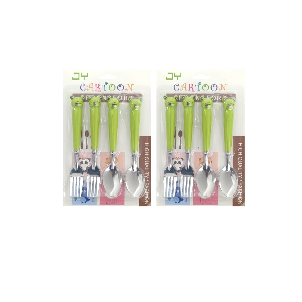 SET DE CUBIERTO INFANTIL X4 CUCHARA Y TENEDOR DK-4154 (PQTX12)