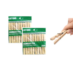 GANCHO DE ROPA BAMBÚ (PQT X20) DK-5024