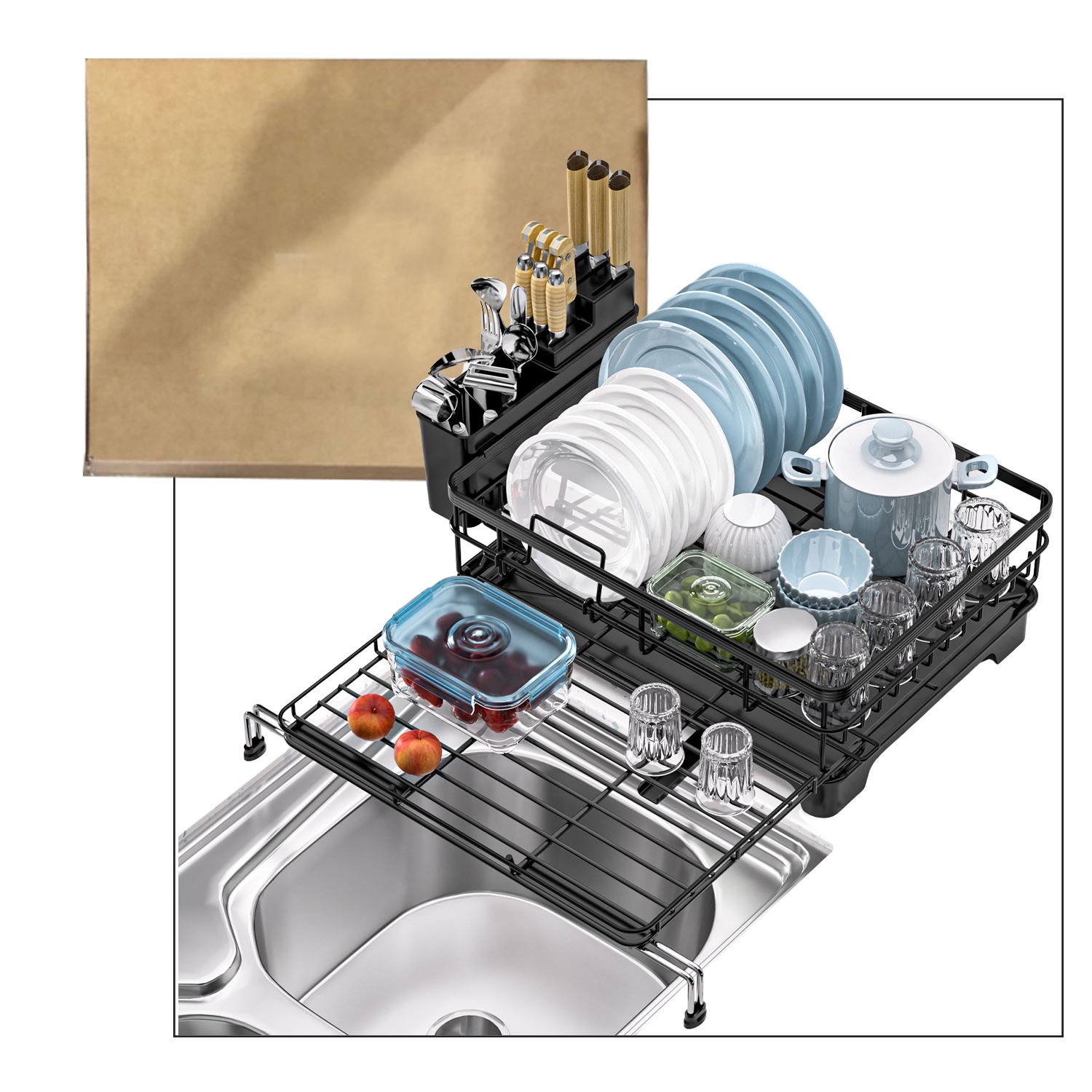 ESTANTE ESCURRIDOR DE COCINA 43.4*13*33.8CM