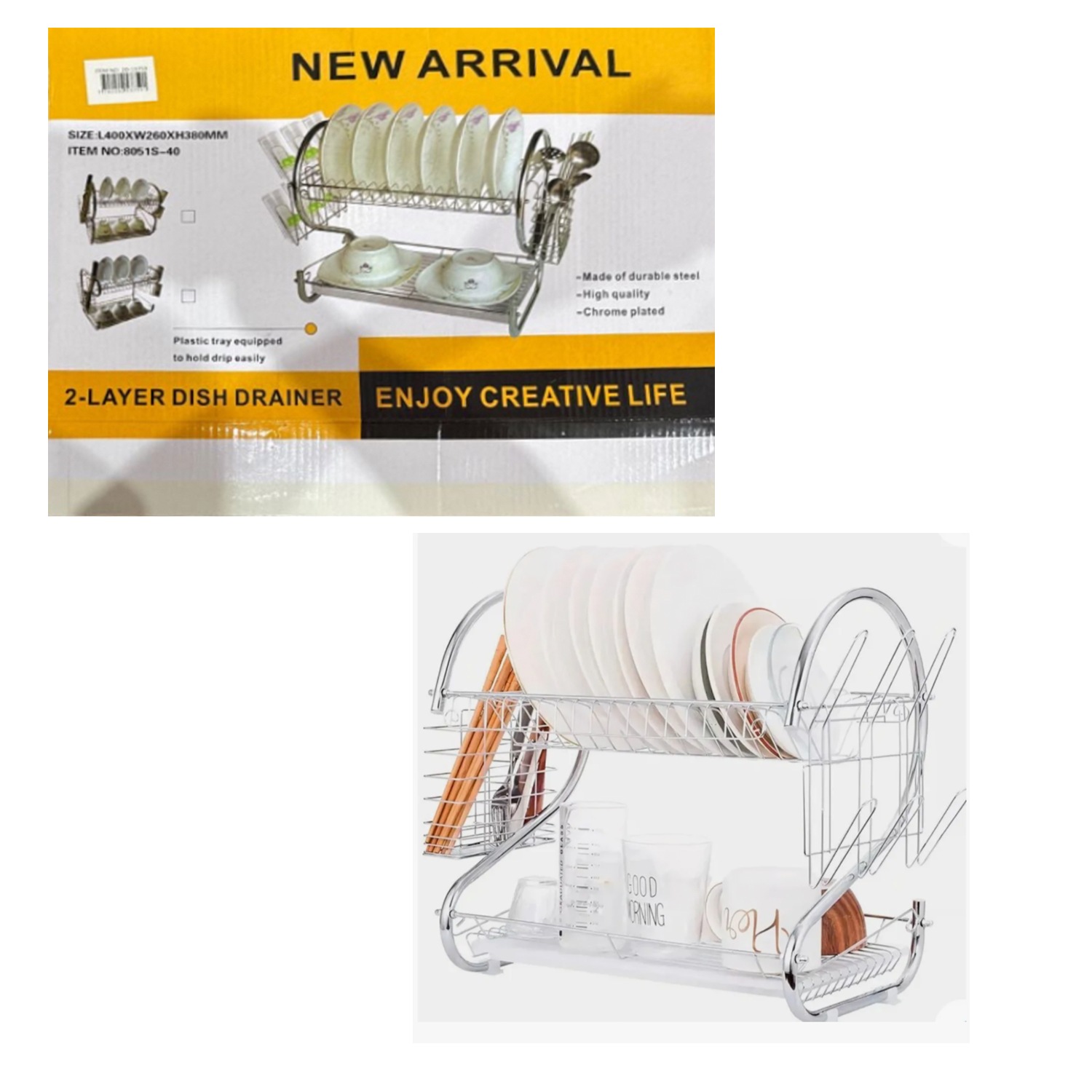 ESTANTE ESCURRIDOR DE COCINA 40*26*38CM