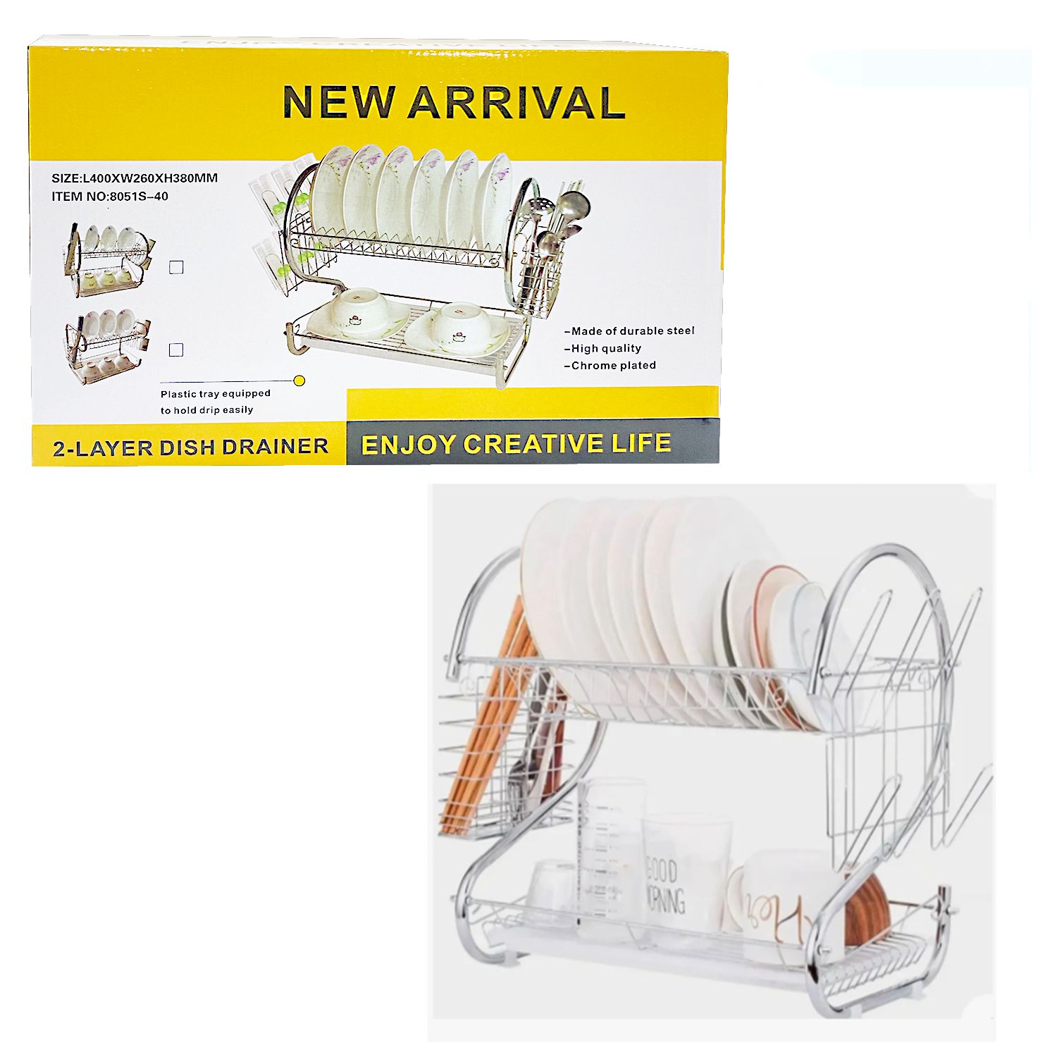 ESTANTE ESCURRIDOR DE PLATOS 40*26*38CM