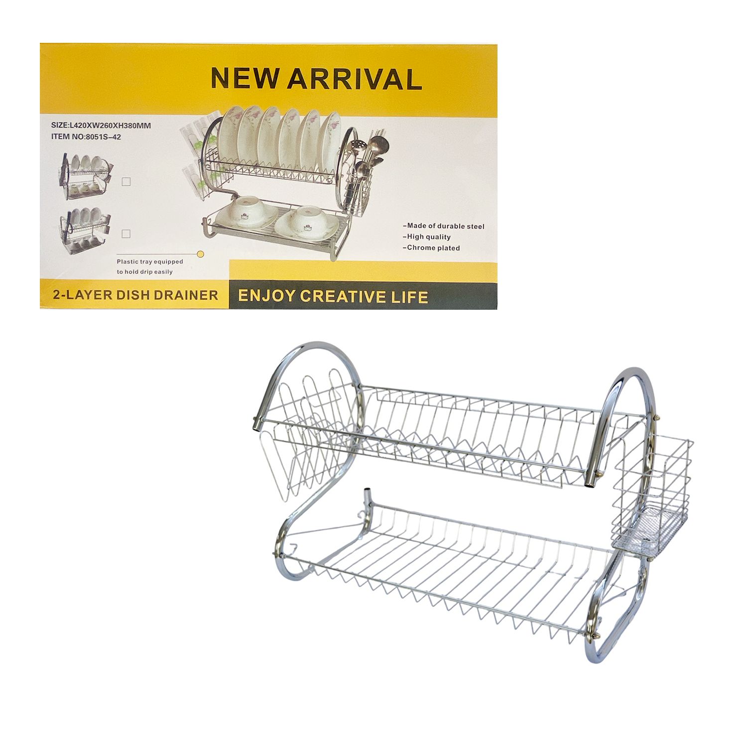 ESTANTE ESCURRIDOR DE PLATOS 52*26*38CM